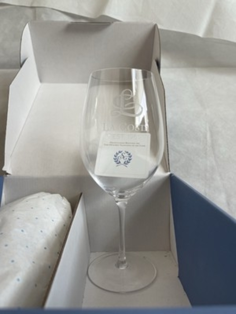 Pair of Vintage La Costa Resort Sterling Cut Glass Stemmed Wine Glasses NIB Rare - Picture 2 of 4